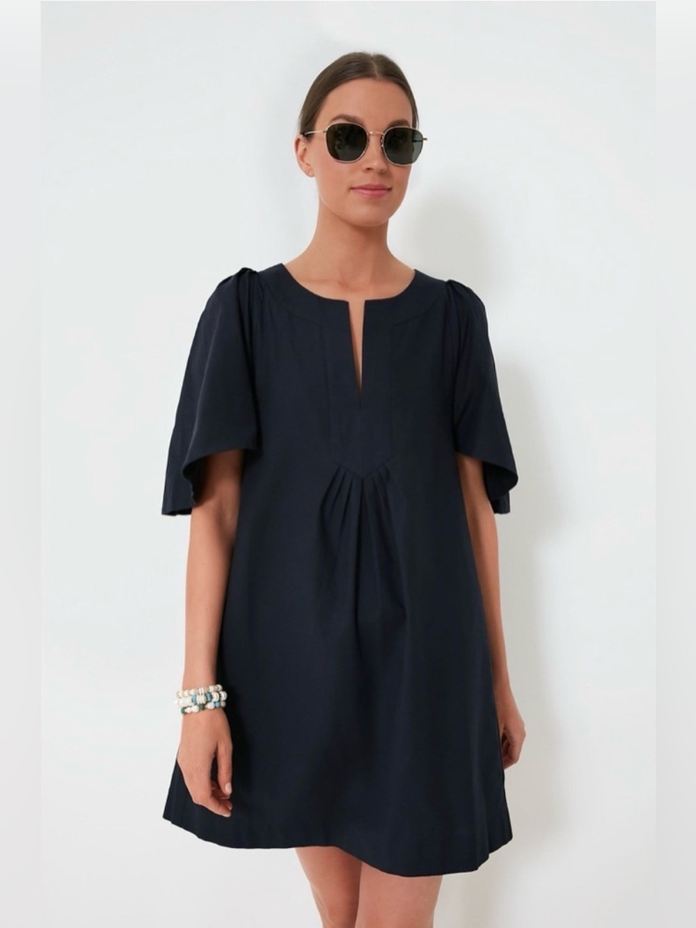 Tuckernuck Pomander Place Finley Flutter Sleeve Mini Dress Navy Medium